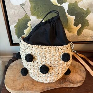 Rebecca Minkoff Straw Pom Pom Bag